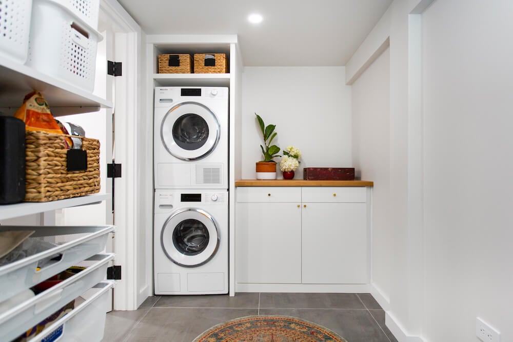 washer and dryer basement