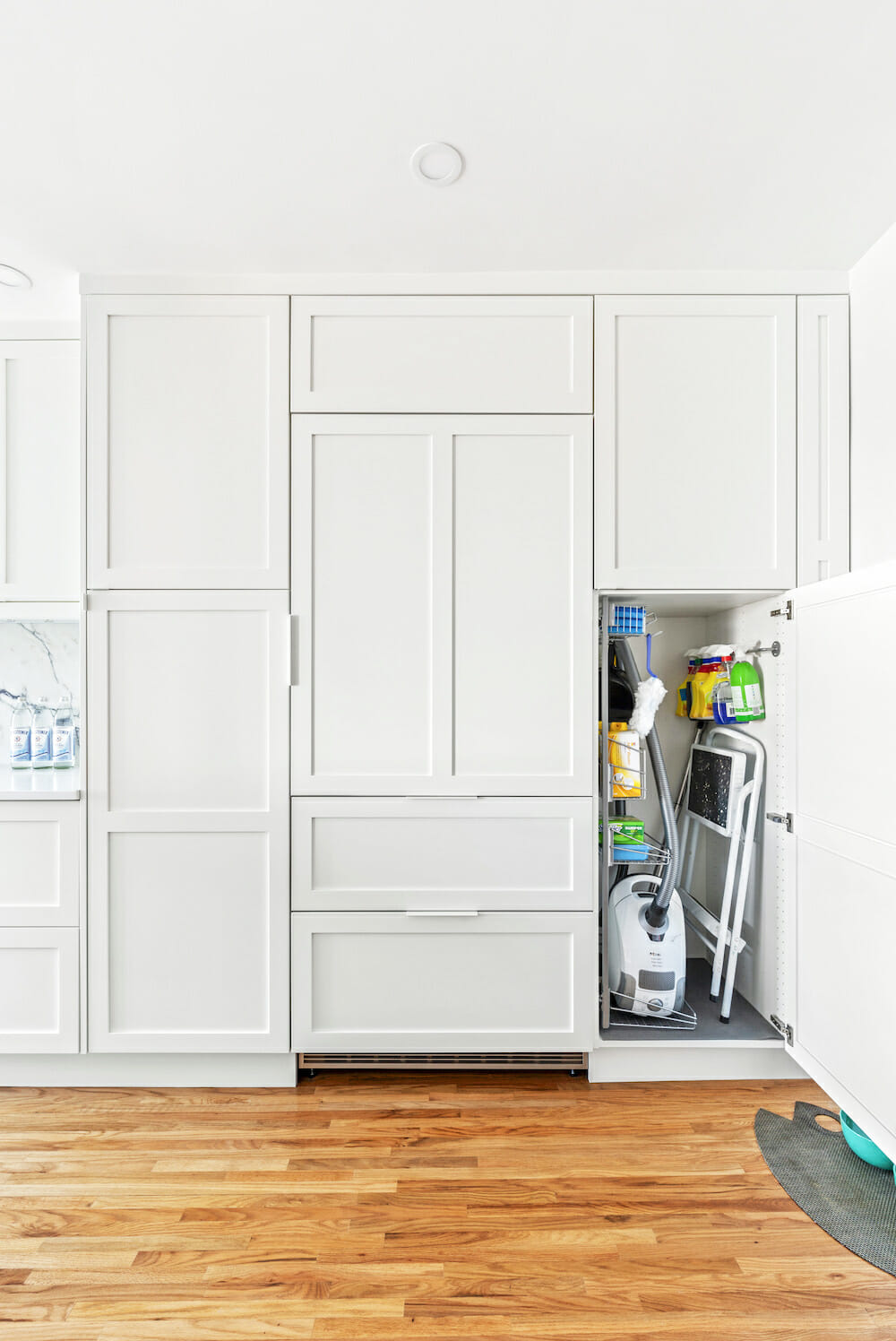 tall white kitchen cabinets built in storage