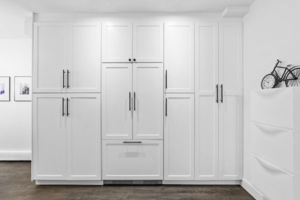 Tall Kitchen Pantry Cabinets Create a Full Wall Effect